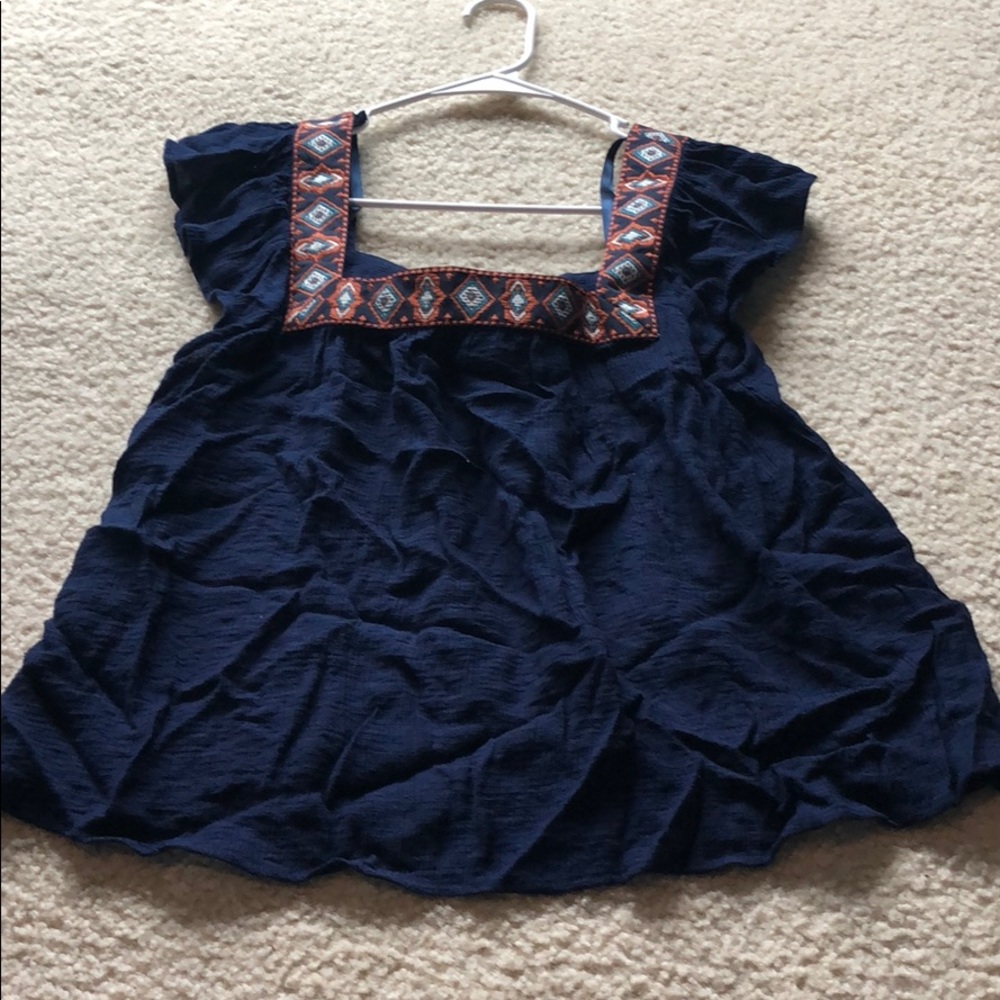 Blue Aztec top